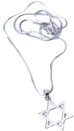 Israël strass Argent Etoile de David 1-Unisexe Collier avec pendentif avec chaîne 16 
