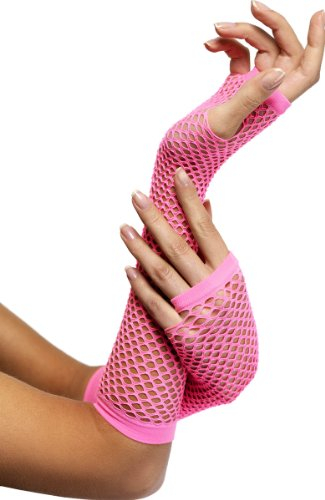 Handschuh Netzhandschuh neonpink 80er Jahre Punk