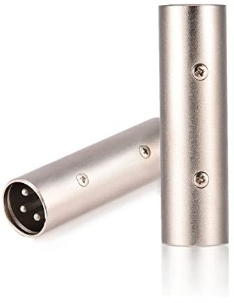 Connettore adattatore da XLR a 6,35 mm, connettore XLR a 3 pin da 6,35 mm maschio a XLR maschio, costruzione professionale in metallo microfono Jack convertitore