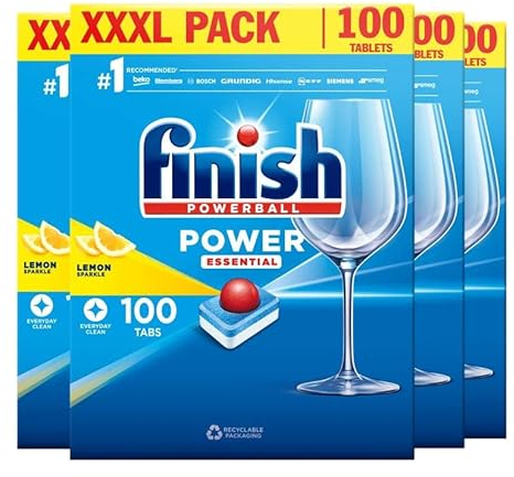 Finish Powerball All in One Deep Clean Dishwasher Tablets, Lemon Sparkle - 400 Tablets