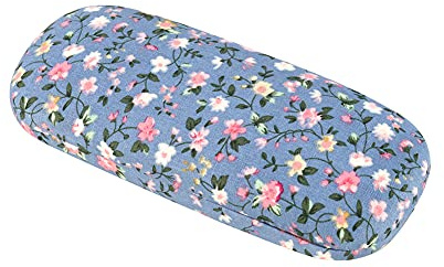 CHICIRIS Blommigt tygklätt glasögonfodral med mussla, bärbart solglasögonfodral med blommor, skyddande väskor, hård askhållare, standard, dekorativt mussla