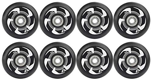 JHKJ Lot de 8 roues de roller avec roulements ABEC-9 72 mm 76 mm 80 mm 90 A Blanc 76 mm