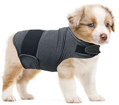 QIYADIN Abrigo para aliviar la ansiedad del perro, camisa ajustable, chaleco para fuegos artificiales, tormentas eléctricas, viajes, separación, envoltura calmante para perros pequeños, medianos y