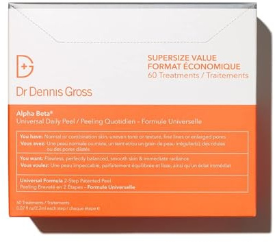Dr. Dennis Gross Alpha Beta Universal Daily Peel: for Uneven Tone or Texture and Fine Lines or Enlarged Pores, (60 Treatments)