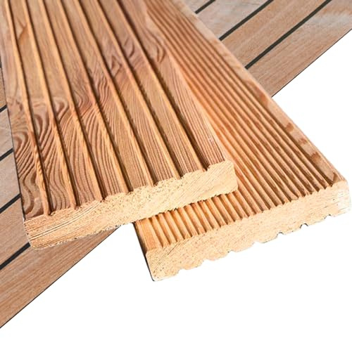 holz4home® Terrassendielen Lärchenholz 2m² Fläche I Witterungsbeständig & Stabil I Sauber gehobelt I Beidseitig geriffelt Grob & Fein I Besonders rutschfeste Oberfläche