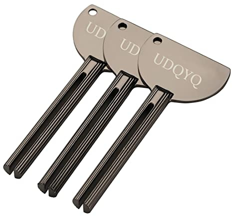 UDQYQ 3 exprimidores de tubos de acero inoxidable, exprimidor de tubos de metal, pasta de dientes, exprimidor de tubos, ahorre pasta de dientes, cremas, pintura, ungüento, no más desorden y