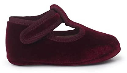 Pisamonas Scarpine Occhio di Bue in Velluto Chiusura A Strappo Misurare 18 Colore Bordeaux