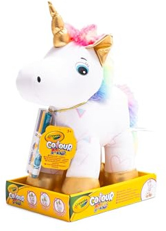 CRAYOLA - Colour Me Plush, bemalbares Plüschtier mit 3 Filzstiften, Einhorn, Kreative Beschäftigung und Geschenk für Kinder, ab 3 Jahren, 4026316