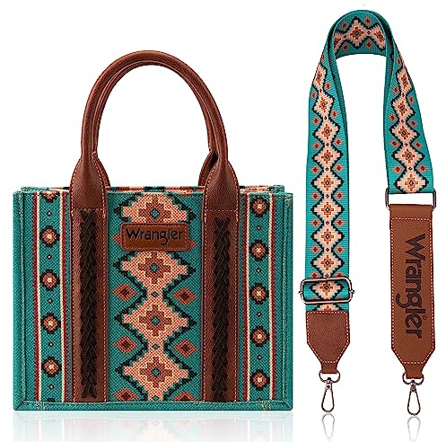 Wrangler Sac fourre-tout Aztec pour femme, Angel Diamond Sangle de guitare Turquoise Taille M, Taille unique