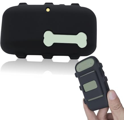Silikonhållare kompatibel med Tractive XL GPS hundspårare, gummitillbehör skydd finnare anti-repor, säkert robust fodral med rem för husdjur katt halsband (svart)