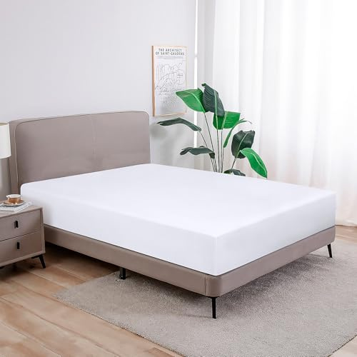Softex Royal - Klassisches Spannbettlaken - 100% Baumwolle Jersey Spannbettlaken in vielen Farben und Größen - Markenqualität, Weiss, 140 x 200 cm - 160 x 200 + 27 cm 100% gekämmte Baumwolle