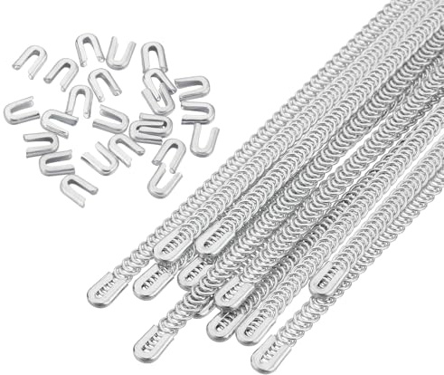 sourcing map 12 corsetti a spirale in metallo, 0,9 x 35,6 cm, in acciaio al carbonio zincato, pretagliati, punte per disossare con testa per corsetto, abiti, costumi, artigianato, cucito