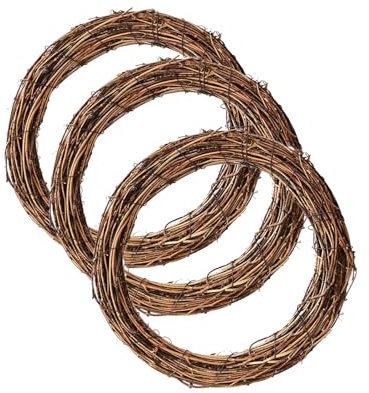 Couronne de Noël, 3 Pièces 30cm Couronne Porte Vigne Naturelle,Couronne de rrétro de Noël pour Noël, Automne, Pâques, Mariage, Fête, Vacances (3, 30cm)