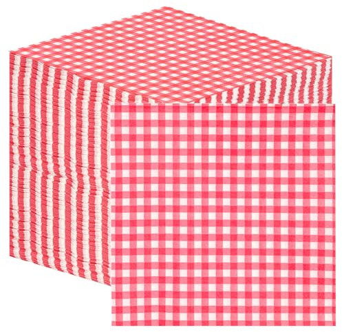 Talking Tables 100 x Großpackung weiche Papierservietten mit rotem Karomuster, Einweg-Partyservietten für Geburtstage, Hochzeiten, Tafelservice, Weihnachten, Catering, Made in EU, 2-lagig, 33 cm