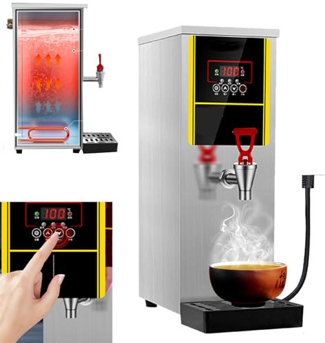 CASEGO Caldera dispensadora de Caldera de Agua Caliente, urna de Catering de Gran Capacidad de 8 litros, Salida Grande de 30 l/h, diseño Cerrado, Temperatura Ajustable (Black)
