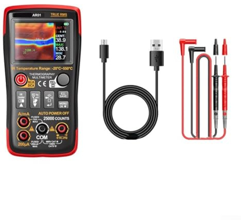 Termocamera portatile, AR01 Multimetro per immagini termiche di tipo C di ricarica 1000 V 25000 volte tester 250 MOhm (alto)