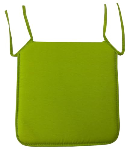 Acomoda Textil – Cojines para Silla de Espuma con Tela y Cintas de Sujeción 40x40 cm. Asiento Acolchado, Mullido y Cómodo para Interior y Exterior de Comedor, Jardín y Terraza. (Pistacho, 6 Unidades)