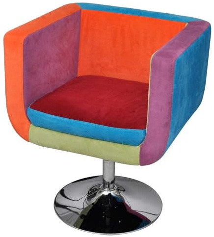 vidaXL Sessel Clubsessel Barhocker Drehstuhl Cocktailsessel Patchwork bunt