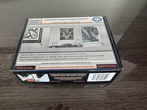 FramelessArtworks Scarf and Artwork Hanging System Stainless Steel with Magnetic Hooks