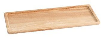 H&H Vassoio Rettangolare, 20x12 cm, Legno Chiaro, 20x12x1 cm
