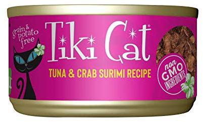 Tiki Cat Grill Wet Cat Food, Tuna & Crab Surimi, 2.8 oz. Cans (12 Count)
