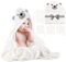 Momcozy Bambus Baby Badetücher Set 5er Pack, Babyhandtuch mit Kapuze , Waschlappen 3 Stück, Baby Bad Handschuh 1 Stück, Extrem Weich, Atmungsaktiv, Geeignet für Mädchen und Jungen
