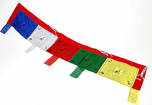 Splendida bandiera tibetana da preghiera 1,6 m x 0,35 m Nepal prayer flag Himalaya
