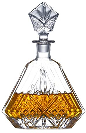 Tillverkad whiskykaraff i glas med glasstoppare, blyfri kristallkaraff för alkohol, vin, skotsk, konjak eller bourbon karaff