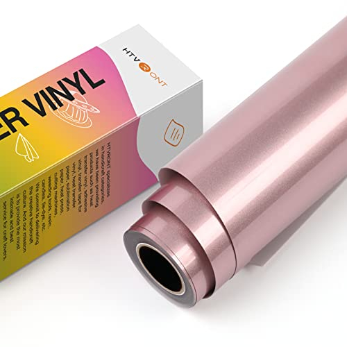 HTVRONT Plotterfolie Textil-12in x10ft Flexfolie Plotter Textil für Silhouette Cameo, Verwendet in DIY-T-Shirt-Kleidung (Roségold)