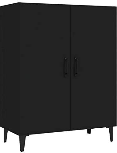 vidaXL Buffet Armoire de Rangement Organisateur de Maison Meuble de Rangement Armoire de Salon Intérieur Noir Bois d'Ingénierie 70x34x90 cm