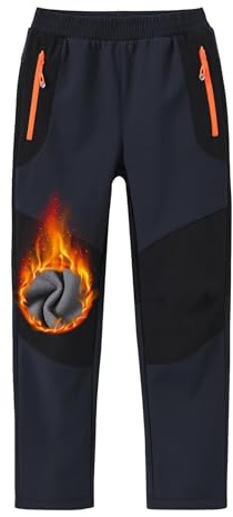 MoFiz Pantaloni Trekking Bambino Pantaloni Softshell Pantaloni Neve Pantaloni Sci Ragazzo Impermeabili Pantaloni da Invernali Pantaloni Escursionismo Grigio 6 Anni-7 Anni