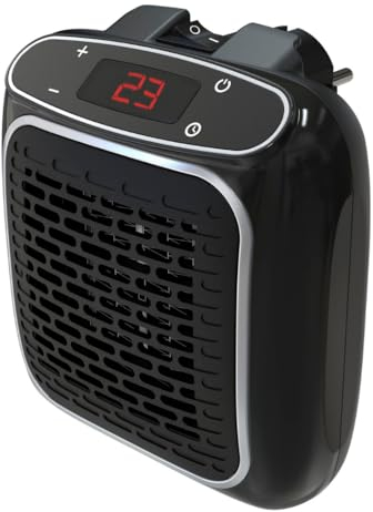 STARLYF Power Heater – Calefactor Eléctrico de Pared 800W con Tecnología Termo-Cerámica | Temporizador 12h, Termostato Digital, Enchufe Giratorio 270°, Silencioso y Seguro