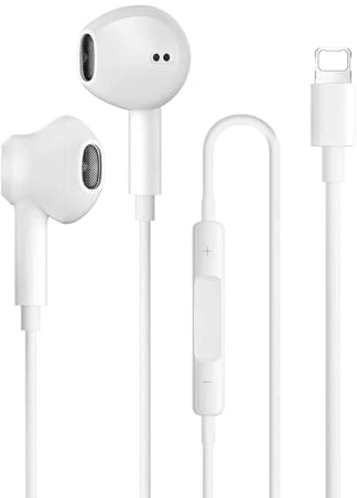 BONBELONG Earphones Headphones for ephones, HIFI Headphones Wired Stereo with volume control and microphone, Earphones Compatible with phones 11/11 Pro/12/12 Pro/13/XS/XR/X/SE/8/7, White