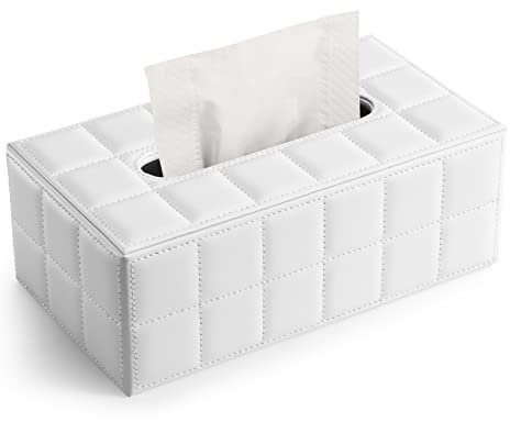 Aqxyedc Cuoio dell'unità di elaborazione Casa/Ufficio/Custodia for fazzoletti for fazzoletti cosmetici for auto Copri tovaglioli Custodia for fazzoletti 25 X 14 X 9,5 CM wanglan(1286 white grid)