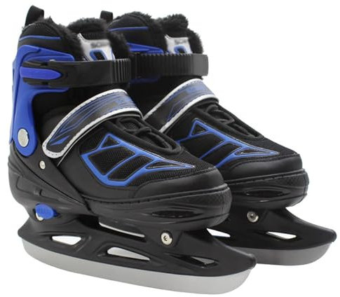 Eislauf Schuhe für Damen,Herren,Junior Kunstlaufskates,Verstellbare Schlittschuhe,Schnellschnürsystem Push-Lock-Schnalle,Einstellbare 4 Größenbereiche,Freizeit Hobby Eishockey,für Einsteigerinnen