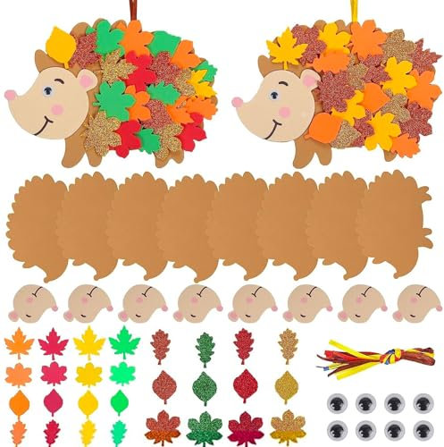 Korsaot Herbst Basteln mit Kindern, 8 Stück Herbsts Basteln für Kinder Herbsts Kreativsets zum Kreative, für ab 2 3 4 5 6 Jahre Fensterbilder Deko mit Moosgummi Schablonen