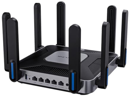 WAVLINK Dual Band AX6000 WLAN Router, 5950 Mbps WiFi 6 Gaming Router, 5GHz/4803Mbit/s + 2.4GHz/1147Mbit/s, 8x5dBi Antennen, MU-MIMO, Beamforming, 2.5G WAN/LAN, Keine DSL/Modem Funktion