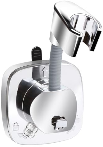 Primasage Support Douchette Aucun Perçage Requis, Support Mural Réglable Support Pommeau de Douche, Porte Douchette Convient à la Plupart des Pommes de Douche