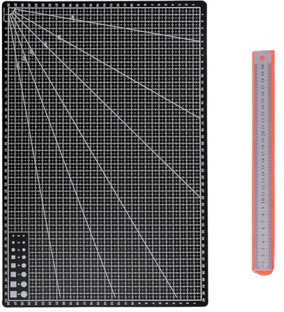 Cutting Mat Craft Mat Flexible Non Slip Craft Cutting Mat, Self Healing Cutting Mat A3,for Cutting Fabric, Paper, and Cards Double Sided self-Healing Cutting mat (Black)