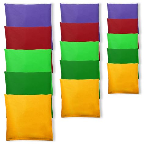 Keboyoe 15 Pezzis Sacchetti di Cornhole Colorati Corn Hole Bean Bag Set Bean Bag da Lancio di Sandbag Cornhole Bag Toss Game Set Cornhole Bag per Giocoleria Sport All'aperto Famiglia Giochi di Partito
