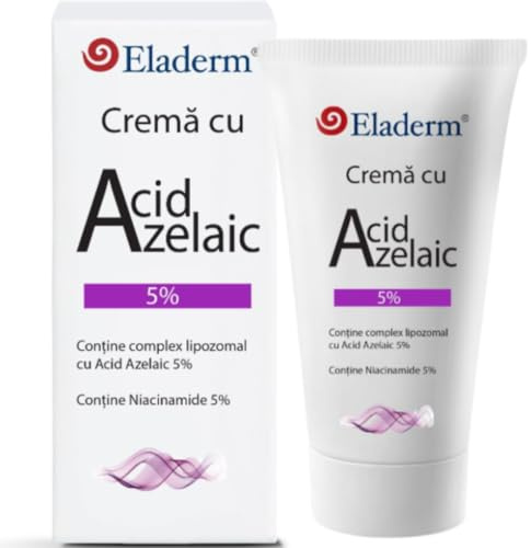 Eladerm Crema Viso 5% Acido Azelaico LIPOSOMIALE + 5% NIACINAMIDE 50ml – Anti‑Imperfezioni, riduce Rossore e Lucidità, Sebo‑Regolatrice, Illuminante, Riduce Previene Macchie Scure, post-Acne, Anti-Età