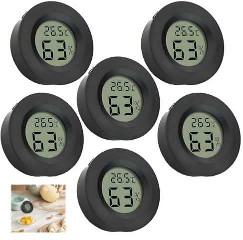 6 PCS Mini Hygrometer Thermometer Digital LCD Monitor with Accuracy Sensor