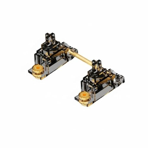 Moyeetings Mekaniskt tangentbordsstabilisatorset med automatisk kompenserande elastisk struktur med skruv-i PCB-kablar och PTFE-dynor. 2 mm till 1,6 mm PCB-kompatibilitet lämplig, svart guld