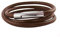 König Design Lederkette Lederhalsband Lederarmband Glatt 4 mm Herren Halskette Braun 55 cm lang mit Hebeldruck Verschluss Silber Rund