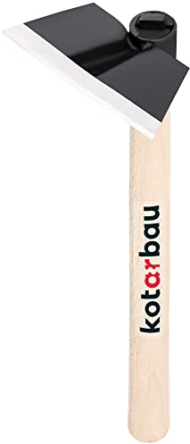 KOTARBAU® Mini pioche en forme de trapèze 140 x 65 mm avec manche 40 cm pour petites plantes, petites pioche de jardinage, piqueuse à mauvaises herbes, outil de jardinage pour transplanter le