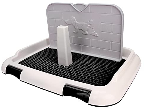Focket Toilette pour Chien, Litière intérieure avec paroi simulée, Urination programmée, Bac en, Entraînement à la propreté pour Corgi