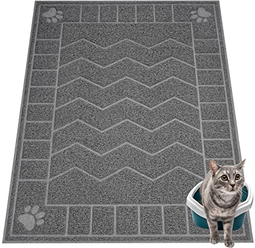 Motsamla Cat Litter Mat, Litter Trapping Mat Soft on Kitty Paws, 47 x 35 Kitten Litter Box Mat for Cleaner Floors, Waterproof, Easy Clean, Durable XL Large Size Cat Litter Pad for Kitten.