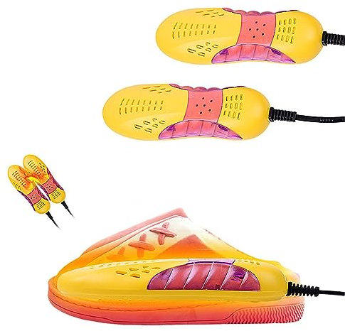 GHEART Asciuga Scarpe, Scalda Scarpe, Asciuga Stivali, Scalda e asciuga Scarpe, Asciuga Scarpe Elettrico, Portatile Dispositivo Deodorante Scarpa Rimuovere l'umidità Dispositivo Asciugatrice, Giallo