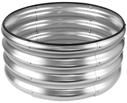 JERIA Raised Garden Bed,Galvanized Raised 2×2×1ft Planter Boxes Outdoor with Easy Assembly, Round Garden Bed for Vegetables, Fruits, Flowers