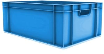 5x Euro Container Plastic Box, Stacking & Storage Container Boxes 5 Pack (BLUE, 45 Litre)